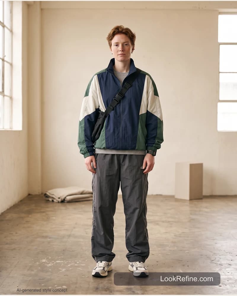Fictional adult model: korean fashion, sporty styling concept