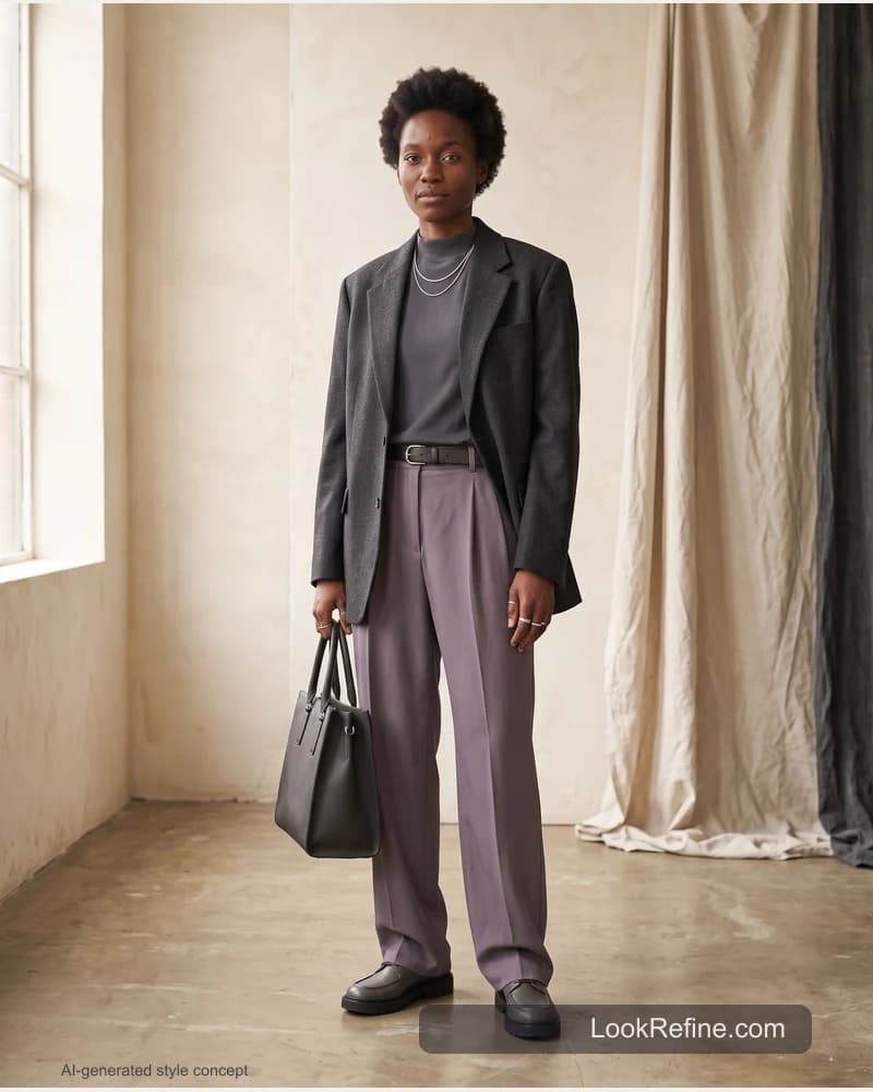 Fictional adult model: rate my outfit, polished styling concept