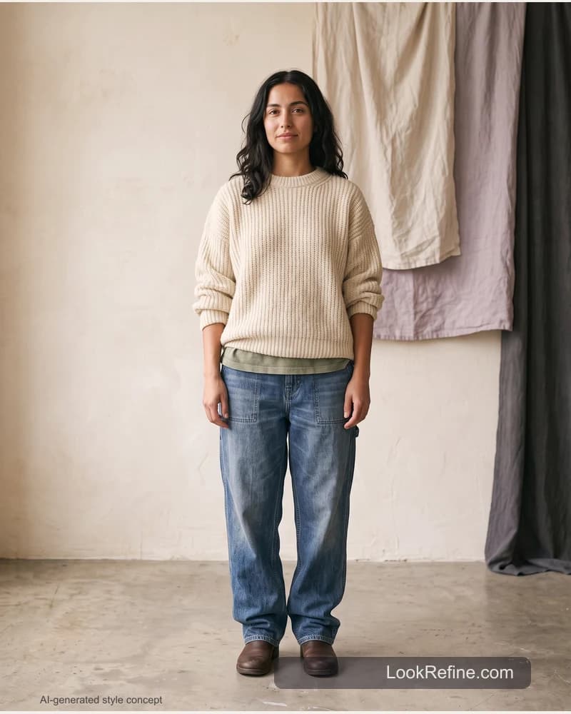 Fictional adult model: style challenge, weekend styling concept