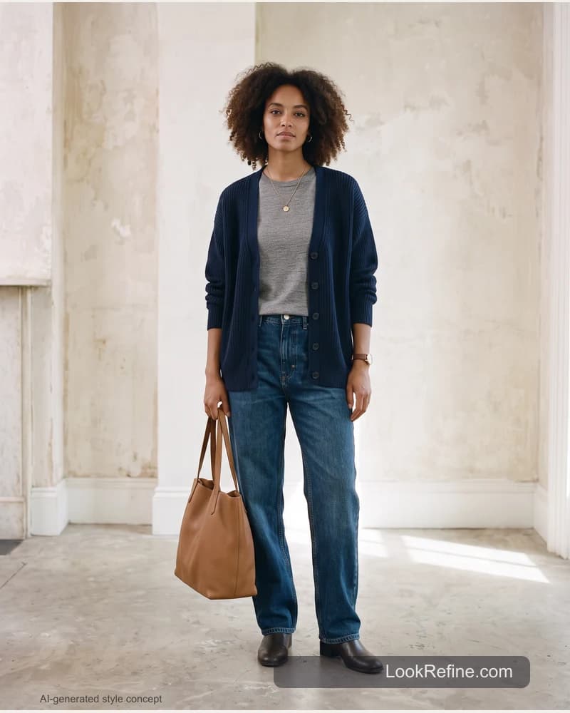 Fictional adult model: ai makeover, everyday styling concept
