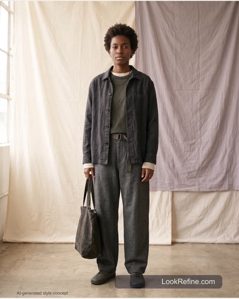 Fictional adult model: which look is better, look A styling concept