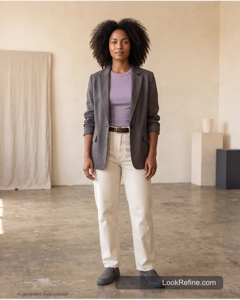 Fictional adult model: ai personal stylist, fit styling concept